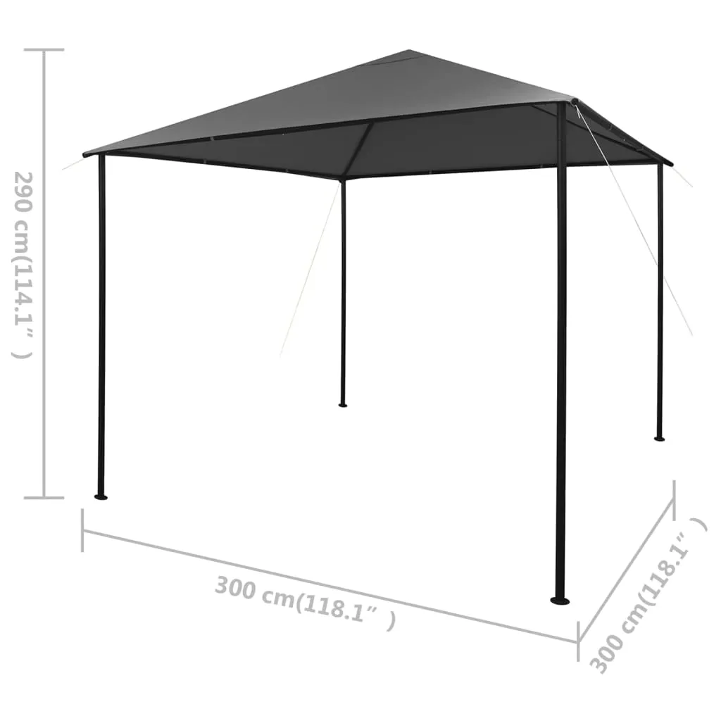 vidaXL Gazebo 3x3 m Anthracite Fabric and Steel 180 g/m²
